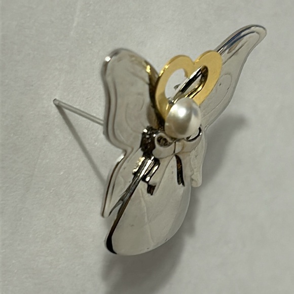 Vintage 94 Jane Pin/brooch Angel of Love Pearl Silver and Gold Signed - Picture 6 of 13